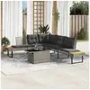 Image de Vidaxl salon de jardin avec coussins 2pcs gris résine tressée et verre