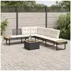 Image de Vidaxl salon de jardin avec coussins 2 pcs noir résine tressée acacia