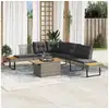 Image de Vidaxl salon de jardin avec coussins 5 pcs gris résine tressée acacia