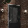 Image de Applique Murale D'extérieur Avec Capteur Noir Acier Inoxydable Vidaxl