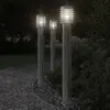Image de Lampadaires D'extérieur 3 Pcs Argenté 110 Cm Acier Inoxydable Vidaxl