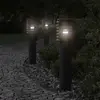 Image de Lampadaires D'extérieur Avec Sortie 3 Pcs Noir Acier Inoxydable Vidaxl