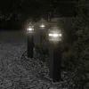 Image de vidaXL Lampadaires dextérieur avec sortie 3 pcs noir 50 cm aluminium 4006406