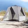 Image de Tente de plage - vidaXL - 4 personnes - Imperméable - Système à libération rapide - Gris