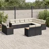 Image de vidaXL Salon de jardin 12 pcs avec coussins noir résine tressée 3258913