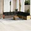 Image de vidaXL Salon de jardin avec coussins 10 pcs gris résine tressée 3260149