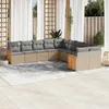 Image de vidaXL Salon de jardin avec coussins 10 pcs beige résine tressée 3260435