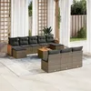 Image de vidaXL Salon de jardin 11 pcs avec coussins gris résine tressée 3260478