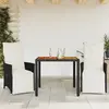 Image de Ensemble De Bistro 3 Pcs Avec Coussins Noir Résine Tressée Vidaxl