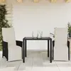 Image de Ensemble De Bistro 3 Pcs Avec Coussins Noir Résine Tressée Vidaxl