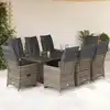 Image de Ensemble De Bistro De Jardin 9 Pcs Coussins Gris Poly Rotin Vidaxl
