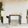 Image de Ensemble De Bistro De Jardin 3 Pcs Coussins Noir Poly Rotin Vidaxl