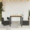 Image de Ensemble De Bistro De Jardin 3 Pcs Coussins Noir Poly Rotin Vidaxl