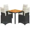 Image de Ensemble De Bistro De Jardin 5 Pcs Coussins Noir Poly Rotin Vidaxl