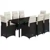 Image de Ensemble De Bistro De Jardin 9 Pcs Coussins Noir Poly Rotin Vidaxl