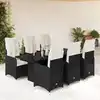 Image de Ensemble De Bistro De Jardin 7 Pcs Coussins Noir Poly Rotin Vidaxl