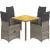 Image de Ensemble De Bistro De Jardin 5 Pcs Coussins Gris Poly Rotin Vidaxl