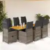 Image de Ensemble De Bistro De Jardin 9 Pcs Coussins Gris Poly Rotin Vidaxl