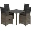 Image de Ensemble De Bistro De Jardin 5 Pcs Coussins Gris Poly Rotin Vidaxl