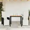 Image de Ensemble De Bistro De Jardin 3 Pcs Coussins Noir Poly Rotin Vidaxl