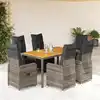 Image de Ensemble De Bistro De Jardin 7 Pcs Coussins Gris Poly Rotin Vidaxl