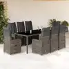 Image de Ensemble De Bistro De Jardin 9 Pcs Coussins Gris Poly Rotin Vidaxl