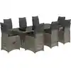 Image de Ensemble De Bistro De Jardin 9 Pcs Coussins Gris Poly Rotin Vidaxl