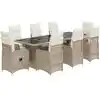Image de Ensemble De Bistro De Jardin 9 Pcs Coussins Beige Poly Rotin Vidaxl