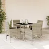 Image de vidaXL Ensemble à manger de jardin avec coussins 5 pcs rotin et verre ensemble de salle à manger dextérieur meuble de 3278612