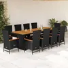 Image de vidaXL Ensemble à manger de jardin 11 pcs coussins noir résine tressée 3277525