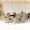 Image de vidaXL Ensemble à Manger de Jardin avec Coussins 7 pcs Table de Terrasse Meubles de Patio Mobilier dExtérieur Beige 3277579