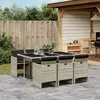 Image de vidaXL Ensemble à manger de jardin et coussins 7 pcs gris clair rotin 3277678