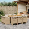 Image de vidaXL Ensemble à manger de jardin et coussins 11 pcs beige poly rotin 3277743