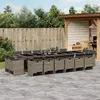 Image de Ensemble À Manger De Jardin 17 Pcs Et Coussins Résine Tressée Vidaxl