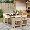 Image de vidaXL Ensemble à manger de jardin avec coussins 5pcs Beige poly rotin 3277845