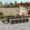 Image de vidaXL Ensemble à manger de jardin 15 pcs coussins gris résine tressée 3277939