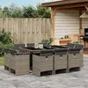 Image de vidaXL Ensemble à manger de jardin 11pcs avec coussins gris poly rotin 3277795