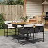 Image de vidaXL Ensemble à manger de jardin coussins 5pcs Noir Résine tressée 3278030
