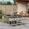 Image de vidaXL Ensemble à manger de jardin et coussins 7 pcs gris clair rotin 3278038