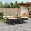Image de vidaXL Ensemble à manger de jardin 11 pcs coussins noir résine tressée 3278066