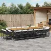Image de vidaXL Ensemble à manger de jardin 17 pcs coussins noir résine tressée 3278198