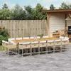 Image de vidaXL Ensemble à manger de jardin et coussins 17 pcs beige 3278199