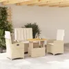 Image de vidaXL Ensemble à Manger de Jardin avec Coussins 4 pcs Table de Terrasse Meubles de Patio Mobilier dExtérieur Beige 3277359