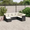Image de vidaXL Salon de jardin 7 pcs avec coussins noir résine tressée 3263212