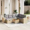 Image de Salon De Jardin Avec Coussins 8pcs Mélange Beige Résine Tressée Vidaxl