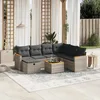 Image de Salon De Jardin 8 Pcs Avec Coussins Gris Résine Tressée Vidaxl