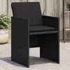 Image de Chaises De Jardin Lot De 4 Avec Coussins Noir Résine Tressée Vidaxl