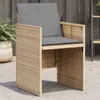 Image de Chaises De Jardin Avec Coussins Lot De 4 Mélange Beige Vidaxl