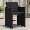 Image de Chaises De Jardin Lot De 4 Avec Coussins Noir Résine Tressée Vidaxl