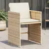 Image de Chaises De Jardin Avec Coussins Lot De 4 Beige Résine Tressée Vidaxl